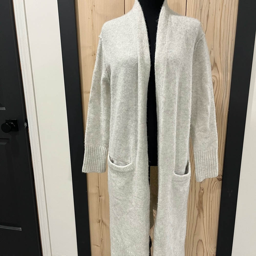 Cream Wool Long Cardigan (Calvin Klein Jeans brand)